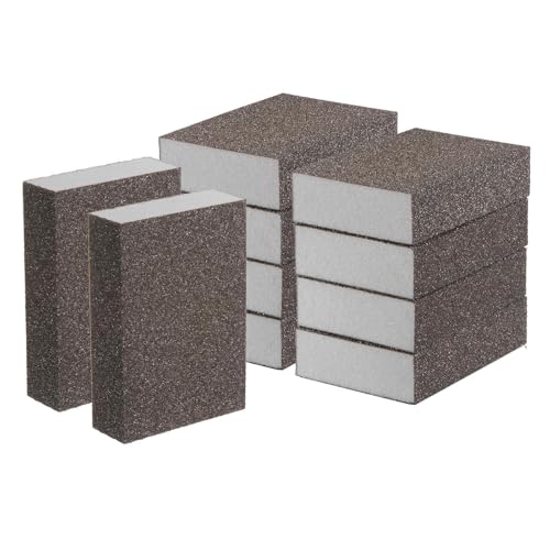 HARFINGTON 10pcs Medium Grit Sanding Sponge Blocks 120-180 Grit Foam Sanding Block for Polishing Kitchen Metal Wood Drywall, 100x70x25mm - size: 120-180 Grit