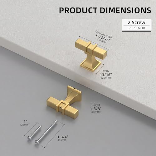 homdiy Gold Cabinet Knobs 24 Pack Brushed Gold Cabinet Knobs Single Hole - color: Matte Gold, size: Single Hole