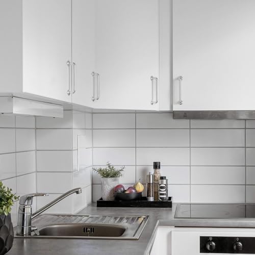 3-3/4 in Polished Chrome Cabinet Pulls Drawer Handles 10 Pack P2502 - color: Polished Chrome, size: 3-3/4 Inch Hole Centers
