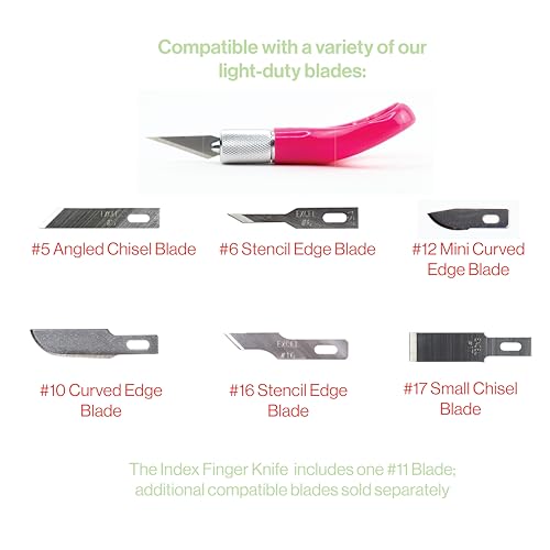 K71 Fingertip Craft Knife, 7-Inch Ergonomic, Finger Loop, Pink - color: Pink