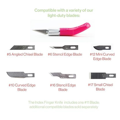 K71 Fingertip Craft Knife, 7-Inch Ergonomic, Finger Loop, Pink - color: Pink