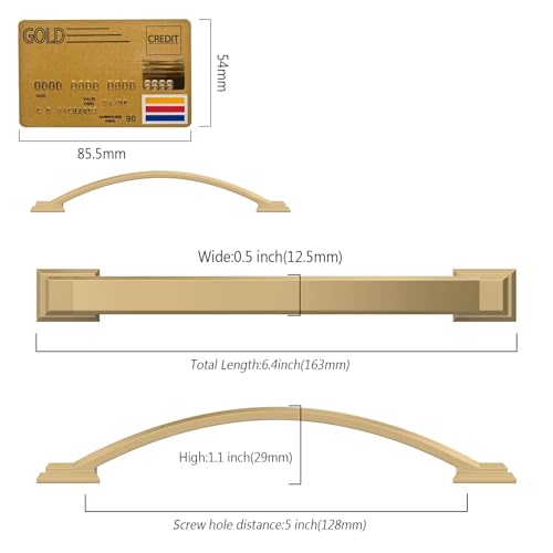 Amerdeco 10 Pack Champagne Bronze Cabinet Pulls 5" - color: Champagne Bronze, size: 5" hole center