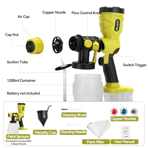 Cordless Paint Sprayer for Ry-OBI 18V Battery