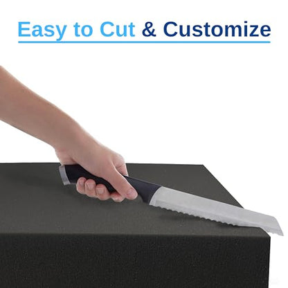 FoamRush 11" x 22" x 32" Charcoal High Density Upholstery Foam Cushion (Upholstery Sheet, Foam Padding, Seat Replacement, Chair Cushion Replacement, Square Foam, Wheelchair Seat Cushion) Made in USA - color: Charcoal Foam, size: 11" x 22" x 32"