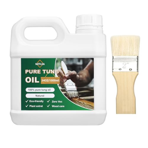 100% Pure Tung Oil 34oz – Natural Finish for Furniture & Floors - size: 34OZ