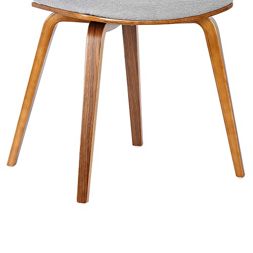 Armen Living Jaguar Mid-Century Dining Chair in Walnut Wood and Gray Fabric - Set of 6 - color: Gray/Walnut, size: Set of 6