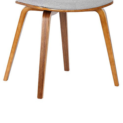 Armen Living Jaguar Mid-Century Dining Chair in Walnut Wood and Gray Fabric - Set of 6 - color: Gray/Walnut, size: Set of 6