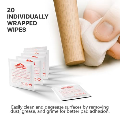 X-Protector Furniture Pads Preparation Set - File, Microfiber, 20 Wipes - size: Prep Set