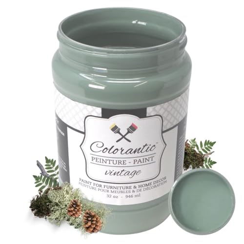 Colorantic | BOREAL MOSS Chalk Paint Based for Furniture DIY - Multi-Surface Craft Paint | MEDIUM GREEN Home Decor Painting (32 oz, Boreal Moss) - color: Boreal Moss, size: 32 Fl Oz (Pack of 1)