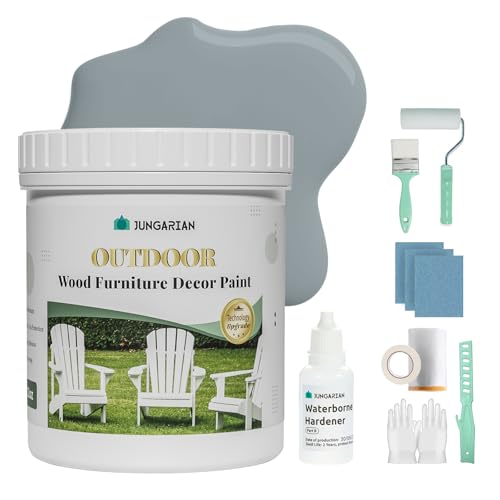 2K Outdoor Indoor Cabinet Furniture Paint With Tools - Water-Based, Low Odor All-in-One Paint - No Sanding, No Priming - Matte Finish for Wooden Floor, Doors, Tables, Dressers, 32oz, Distance - color: Distance, style: 32 Fl Oz with Tools
