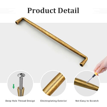 Gobrico 6 Pack 7-1/2 Inch (192mm) Hole Center Cabinet Pulls, Antique Brass Kitchen Cabinet Handles, Brushed Brass Drawer Pulls, Solid Zinc Alloy Cabinet Handles, 7-15/16'' Overall Length - color: Antique Brass, size: 7-1/2 Inch Hole Center