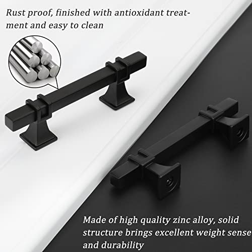 25 Pack 3-3/4 Inch Black Cabinet Handles Matte Black Cabinet Pulls - color: Black, size: 3-3/4 inch (96mm) Hole Center Pull