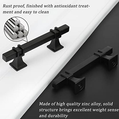 25 Pack 3 Inch Black Cabinet Handles Matte Black Cabinet Pulls - color: Black, size: 3 inch (76mm) Hole Center Pull