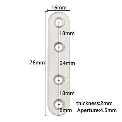 20 Pack 3 inch Stainless SteelFlat Plate Straight Bracket - size: 3 Inch