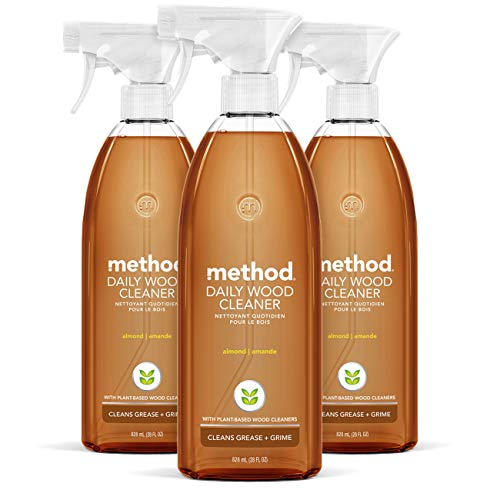 Method Daily Wood Cleaner, Almond, Cleans Shelves, Tables and Other Wooden Surfaces While Removing Dust & Grime, Almond Scent, 28 oz Spray Bottles, (Pack of 3) - size: 28 Fl Oz (Pack of 3)