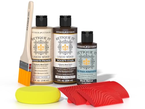 Retique It Wood'n Stain, Real Wood Gel Stain - Black Walnut, 16 Fl Oz (1. Mantel, Exterior/Interior) - color: 30 Black Walnut, style: 1. Mantel
