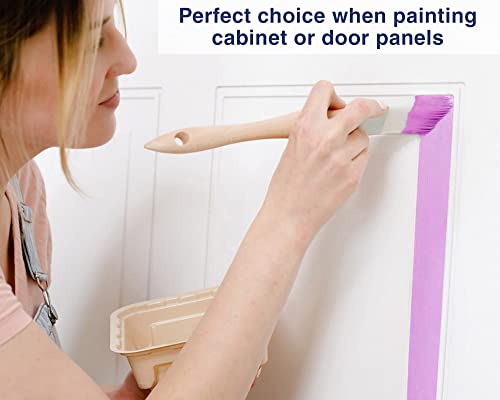 Zibra 3 PC Detail Paint Brush Set with Assorted Paint Brushes for Murals, 1" Square, Round, Triangle