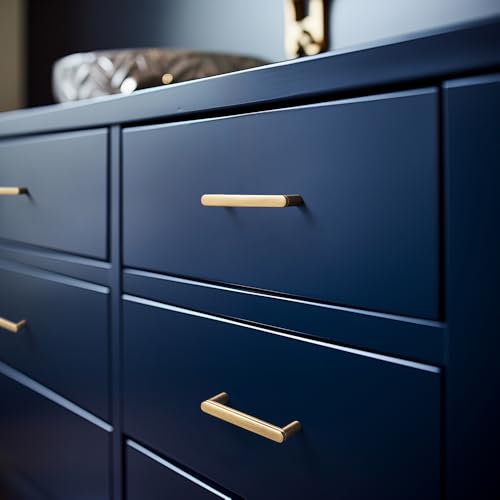 Goo-Ki 6 Pack 3'' Center to Center Champagne Bronze Cabinet Handles Contemporary Kitchen Drawer Pulls with Subtle Curves - color: Champagne Bronze, size: 3" Center to Center