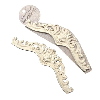 WoodUbend WUB2108 Pack of 2 Pediments - Wood Appliques - Heat Bendable & Flexible Onlays 21.5x6.5cm - DIY Craft, Furniture & Home Decor - Easy to Apply & Paint - Versatile, Reusable & Durable - size: WUB2108