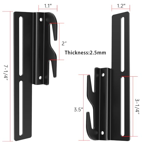 4 PCS Headboard Adapter Brackets for Metal Bed Frame, Bolt-On to Hook-On