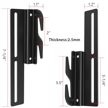 4 PCS Headboard Adapter Brackets for Metal Bed Frame, Bolt-On to Hook-On