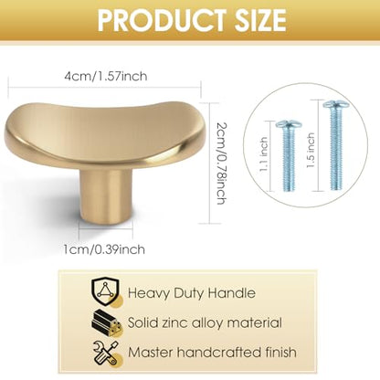 12 Pack Brushed Gold zinc Alloy Solid Cabinet Knobs,Single Hole Drawer Square knob Handles for Cabinets and Dresser Drawers Rustic 877 - color: Brushed Gold, size: 12 Pack