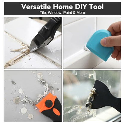 Caulk Gun Kit With Scraper Tools, 10 Oz, For Kitchen Bathroom - size: with Caulk Gun