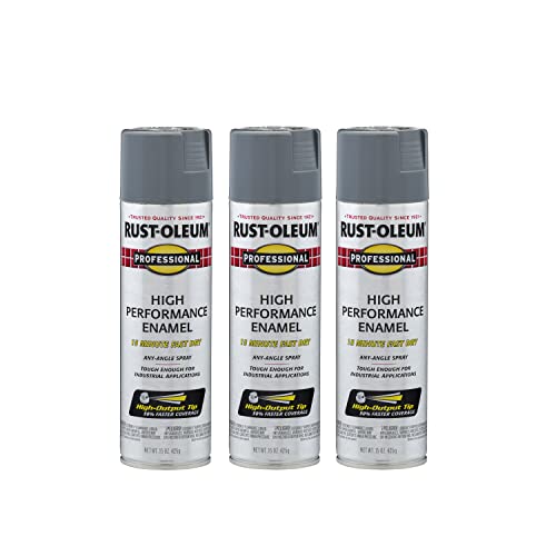 Rust-Oleum Pro High Performance Gloss Dark Machine Gray Spray Paint - color: Gloss Dark Machine Gray, size: 15 Ounce (Pack of 3)