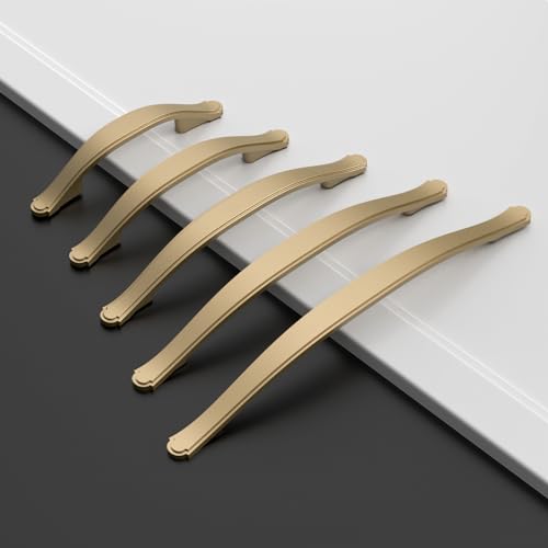 Amerdeco 10 Pack Champagne Bronze Cabinet Pulls 3 Inch(76mm) Hole Center Drawer Pulls Cabinet Hardware Kitchen Cabinet Handles for Bathroom Dresser Pulls ZH0068 - color: Champagne Bronze, size: 3"/76MM Hole Center