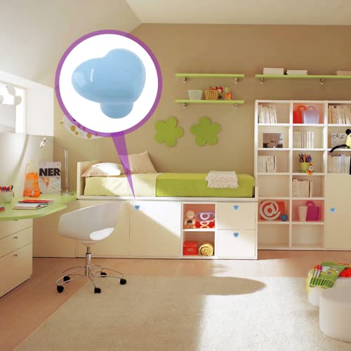 2pcs Ceramic Heart Blue Drawer Knobs, Cute Cabinet Pulls for Kids - color: Blue + Heart Shape, size: 2 Pack