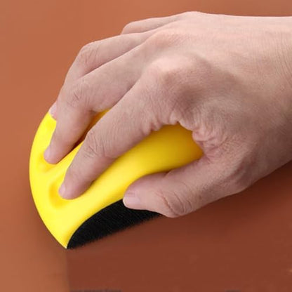 Hand Sanding Block Round and Mouse Shape Sandpaper Holder Hook and Loop PU Backing Ergonomic Grip for Wood Furniture Repair Craft (5inch) - color: 5inch