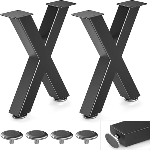28" Metal Coffee Table Legs, X-Type Set of 2, 71 cm H x 45 cm W - size: 28" X-Type