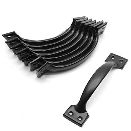 8Pcs 5 1/2 Inch Matte Black Cabinet Handles - color: Black, size: 5-1/2 inches