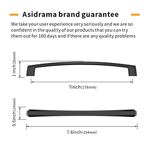 Asidrama 10 Pack 7 inch Matte Black Kitchen Cabinet Handles - color: Matte Black, size: 7" Hole Center(177mm)