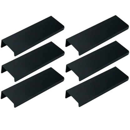 Black Finger Pulls, 3.94 Inch, 2.52 Inch Spacing, 6Pcs - color: Black, size: 100mm/3.94", style: Straight Edge