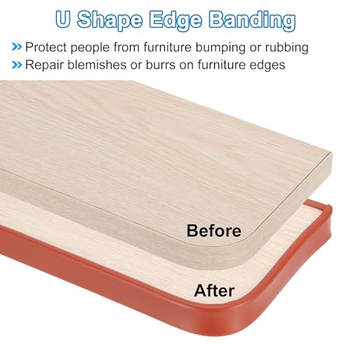 PATIKIL TPE U-Shape Edge Banding, 3/8 Inch x 9.8ft Self Adhesive Flexible Veneer Edging Trim Furniture Edge Protector for Shelf Cabinet Table Repair Restoration, Grey - size: 9.8Ft x 0.35"