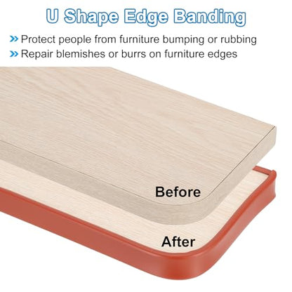 PATIKIL TPE U-Shape Edge Banding, 3/8 Inch x 9.8ft Self Adhesive Flexible Veneer Edging Trim Furniture Edge Protector for Shelf Cabinet Table Repair Restoration, Grey - size: 9.8Ft x 0.35"
