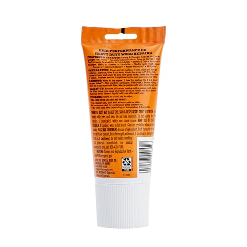 Gorilla Wood Filler, Water Resistant, White, 6 oz Tube
