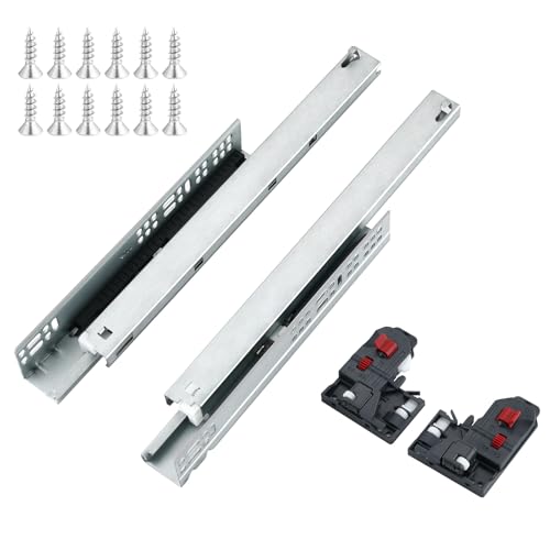 6 Pair 22 Inch (550mm) Soft Close Bottom Mount Undermount Drawer Slides - size: 22 Inch