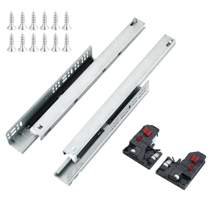 6 Pair 22 Inch (550mm) Soft Close Bottom Mount Undermount Drawer Slides - size: 22 Inch
