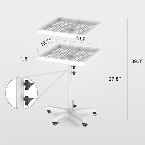 MOOFI 360° Lifting Spray Painting Table/Rotating Spray Paint Rack, 27.8-39.8“ Height Adjustable Stable Paint Rack for Cabinet Paint Stand Door and Car - color: White