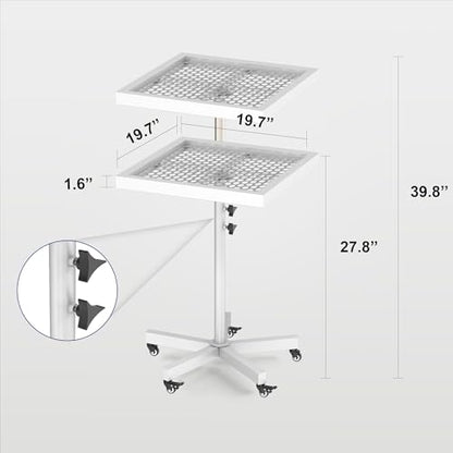 MOOFI 360° Lifting Spray Painting Table/Rotating Spray Paint Rack, 27.8-39.8“ Height Adjustable Stable Paint Rack for Cabinet Paint Stand Door and Car - color: White