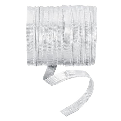 YELARXI Maxi Piping Bias Tape, 5 Yards Piping Trim with Cord Satin Binding Lip Cord Trim Fit for Sewing Garment Webbing Trimming Crafts Decorating - (Silver) - color: Silver