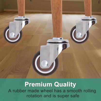 1.5 Inch Swivel Casters Set of 4, M8 Grips Neck Stem Caster Wheels, Heavy Duty Silver Caster with Rubber Wheel for Furniture Sofa Chair Cabinet - style: 1.5 inch Silver