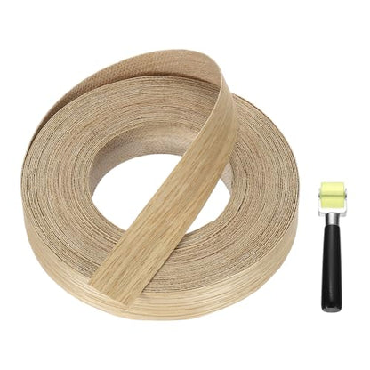 uxcell 1" x 49 ft Wood Edge Banding Pre-Glued Iron On Strip White Oak - color: White Oak, size: 1" x 49 ft