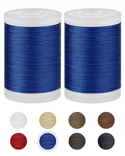 330 Yards FIVEIZERO Extra Strong Upholstery Thread,Blue Bonded Nylon Thread for Denim Leather,Craft,Machine,DIY and Home (2 Pack) CJ - color: Blue