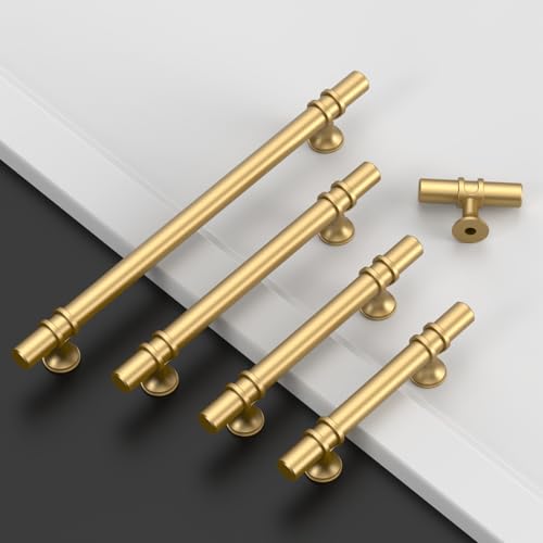 Amerdeco 10 Pack Champagne Bronze Cabinet Pulls 5 Inch(128MM) Hole Centers Kitchen Cabinet Handles Cabinets Hardware Drawer Pulls ZH0050 - color: Champagne Bronze, size: 5"/128MM Hole Center