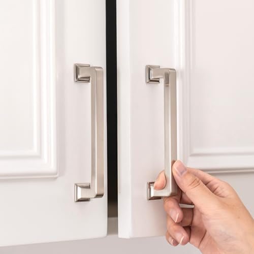 homdiy 30 Pack 3-3/4 Inch Brushed Nickel Cabinet Pulls, Solid Zinc Alloy - color: Brushed Nickel, size: 3-3/4" Hole Center