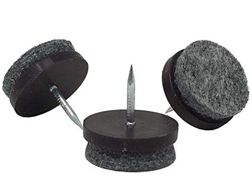 7/8" Dia. Heavy Duty Felt Nail-on Slider Glide Pads for Chairs, Stools, & Tables - Furniture Slides Like Magic -Tile & Hard Wood Floor Protector - Espresso - 64 pcs. - color: 7/8" Dia., size: 64 Pcs.