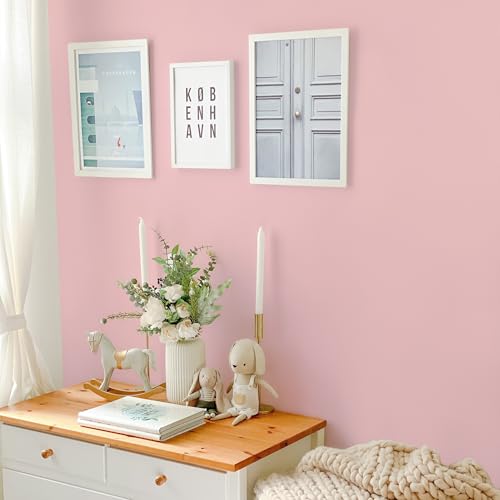 Rugreat Matte Pink Peel and Stick Wallpaper Solid Modern 118inL 15.7inW - color: Pink, size: 15.7" x 118"